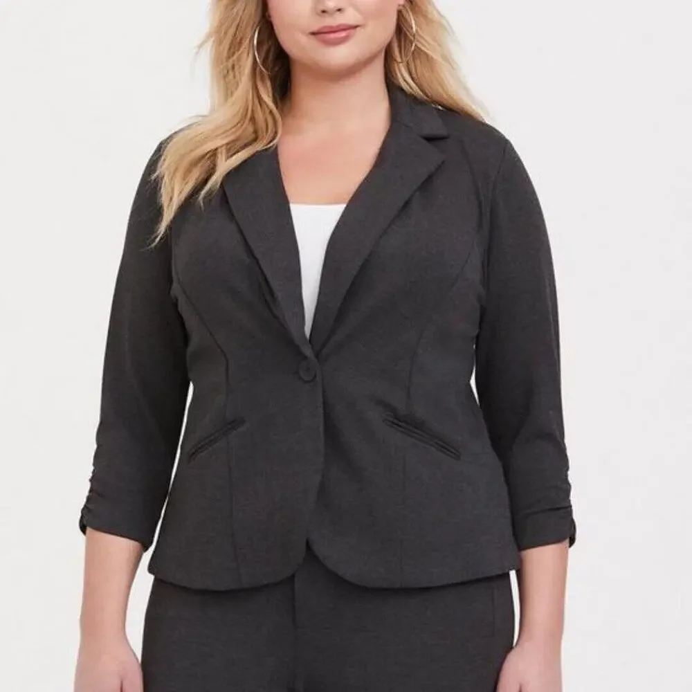 Torrid Studio Ponte Tailored Fit Blazer Plus Size 2 2X